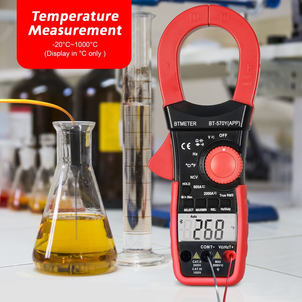 Digital Clamp Meter Multimeter 2000A 2000V TRMS AC DC Current Volt Amp 6000Count