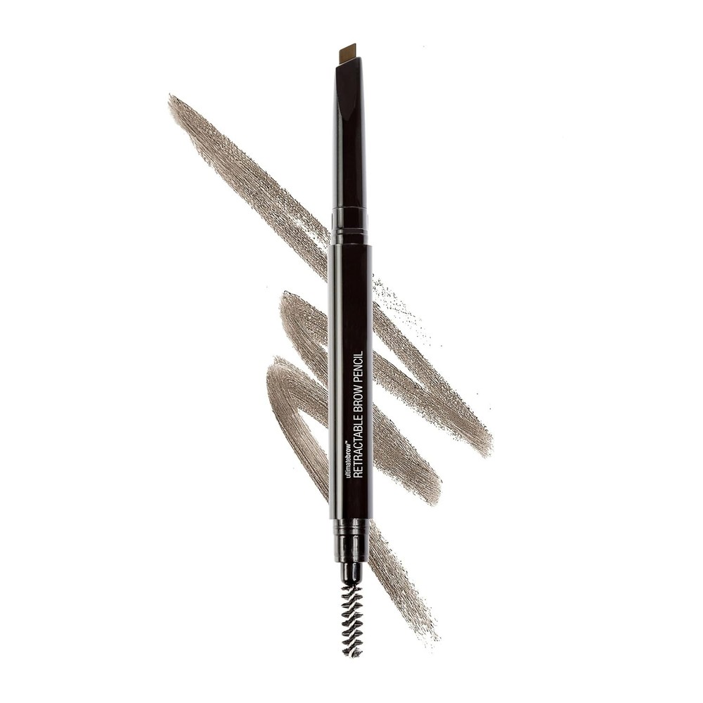 Retractable Ash Brown Eyebrow Pencil with Dual Brush for Precision Brow Makeup