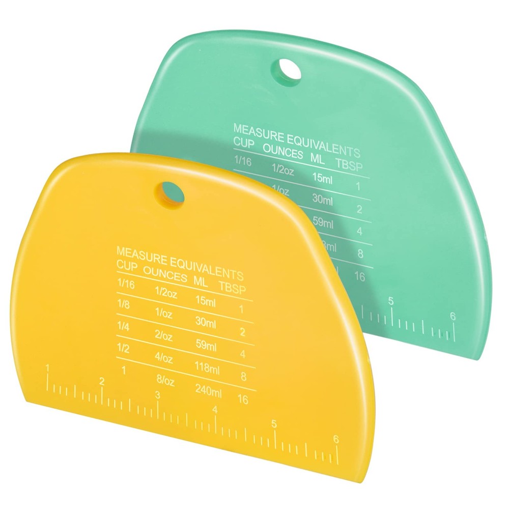 2 Pieces Dough Cutter, Bench Scraper Plastic, Sourdough Scraper, Dough Scrape...