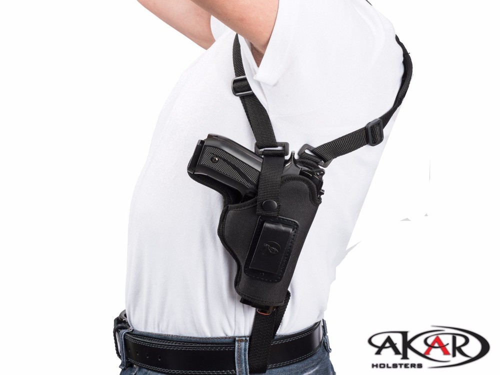 Left Hand Vertical Carry Shoulder Holster Fits Glock42