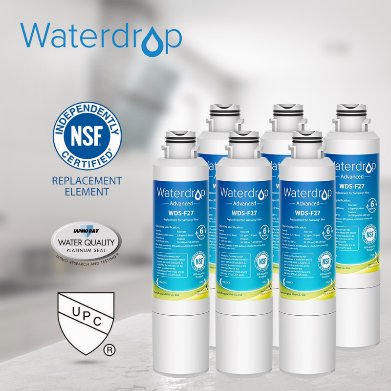 Waterdrop DA29-00020B replacement for Samsung Refrigerator Water Filter, 6 Pack
