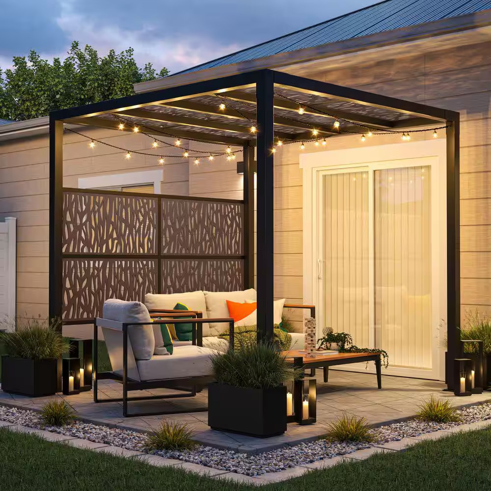 2 Ft. X 4 Ft. Sprig Umber Decorative Screen Panel