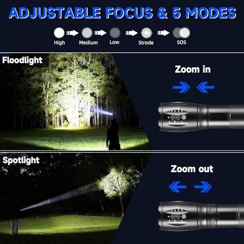 8 Pack Small Flashlight Powerful, 5 Modes Bright LED Flashlights High 8Pack