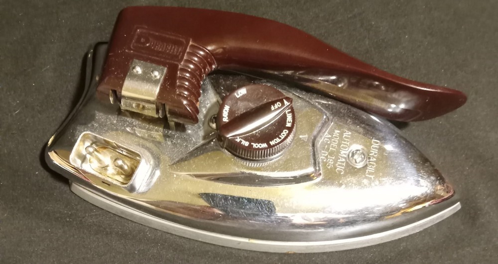 Vintage DURABILT Automatic Folding Travel Iron 1940’s