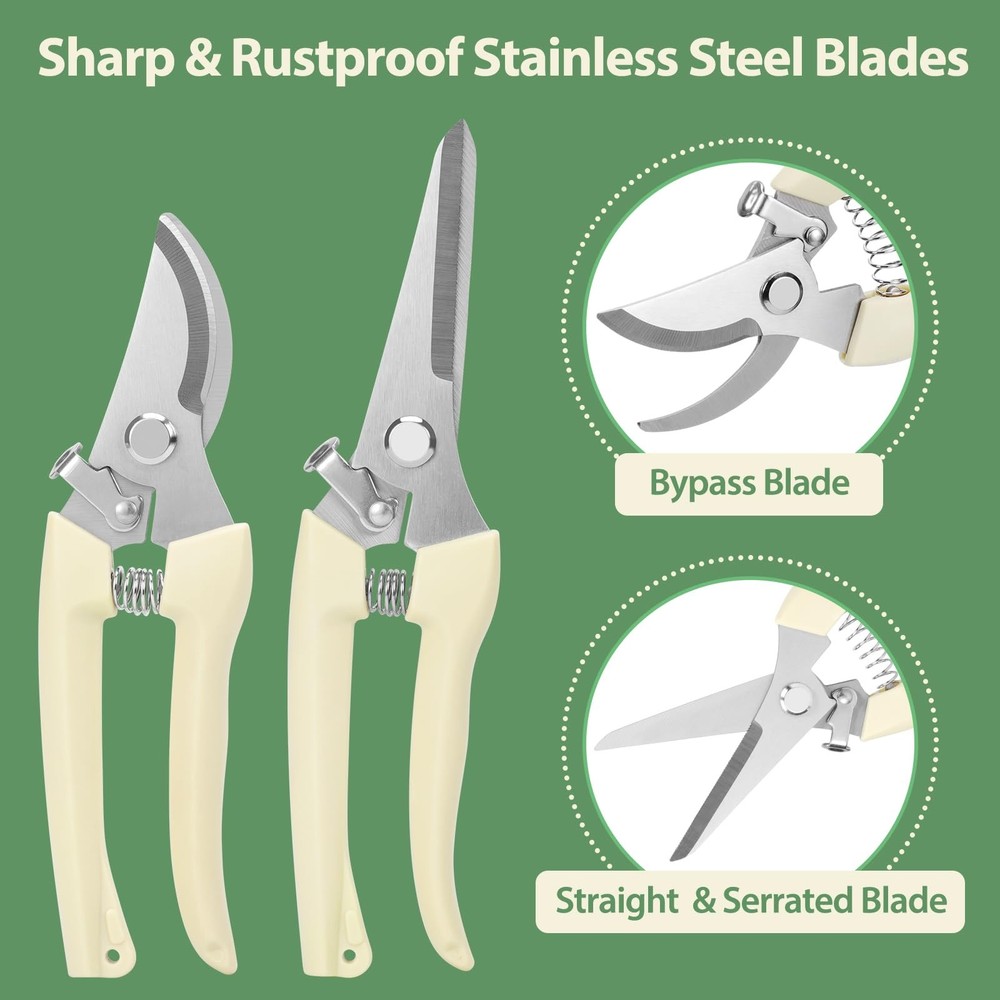 4PACK Pruning Shears, Stainless Steel Garden Sharp Handhled...