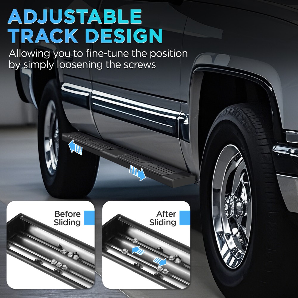 For 07-18 Chevy Silverado Double/Extended Cab 6.5'' Running Board Side Step Bars