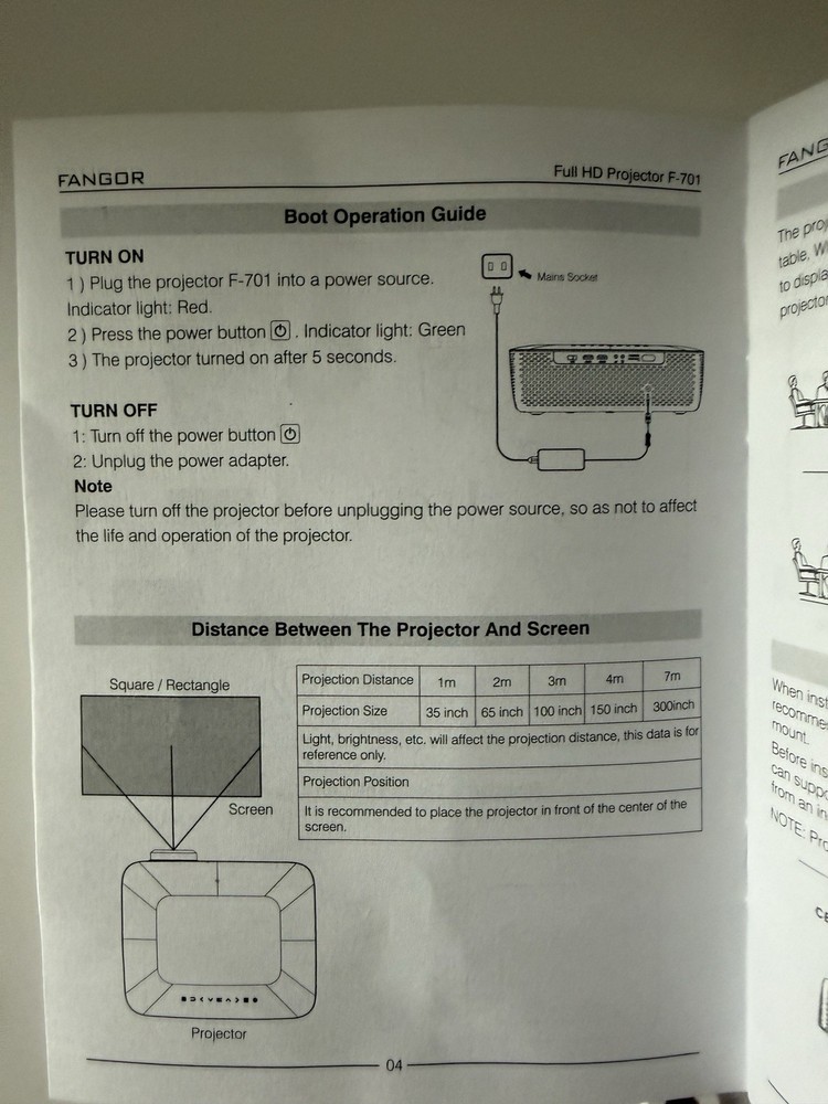 FANGOR Projector Full HD Model F-701