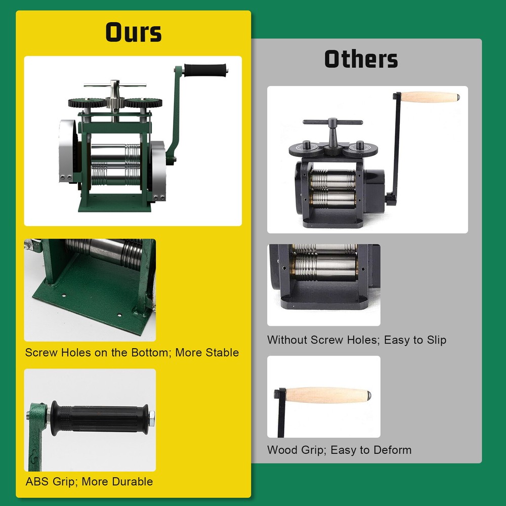 Manual Jewelry Press Rolling Mill Machine Wire Flat Metal Sheet Roller Tool