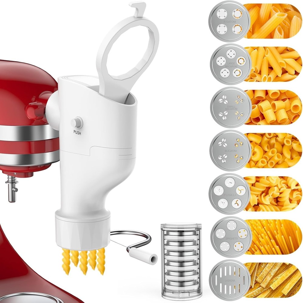 Kitchenaid Gourmet Pasta Maker with 7 Interchangeable Plates - Electric Press