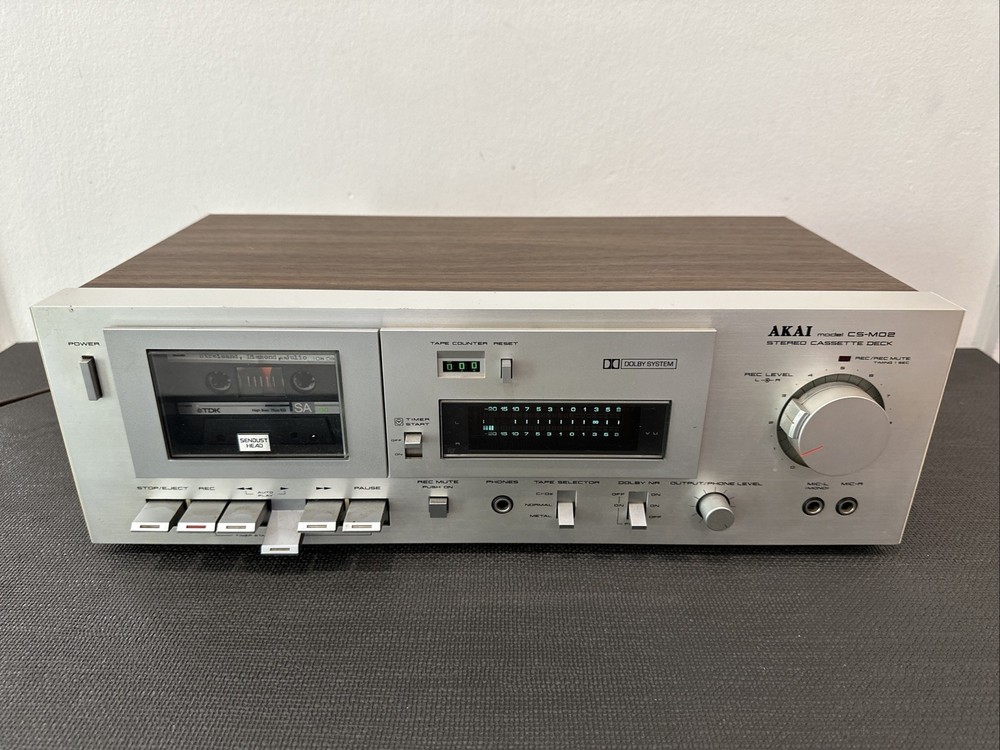 AKAI Vintage Stereo Cassette Deck CS-MO2 Silver
