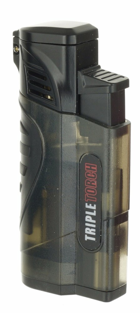 100 PACK Triple Jet Torch Lighter Adjustable Flame W/ Cigar Puncher