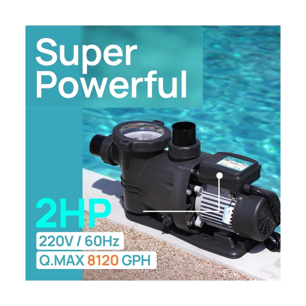 In/Above Ground Pool Pump Self Primming High Flow,Dark Grey Dark Grey