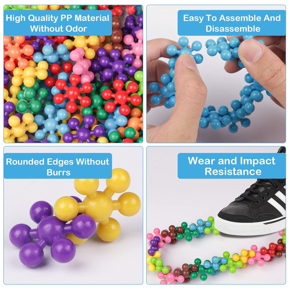 600 PCS Building Blocks Connect Toys,Interlocking Solid Plastic Educational T...