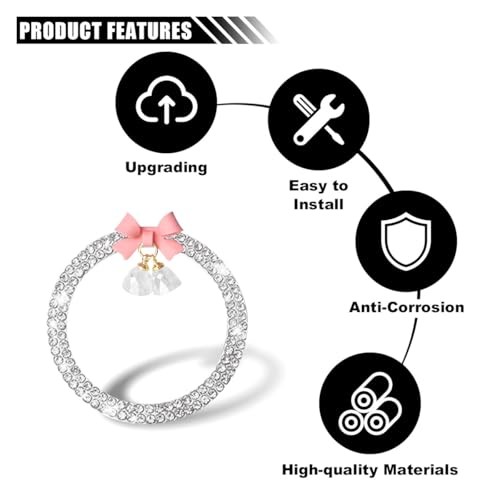 Bling Diamond Car Engine Start Stop Button Decoration Ring, Crystal White