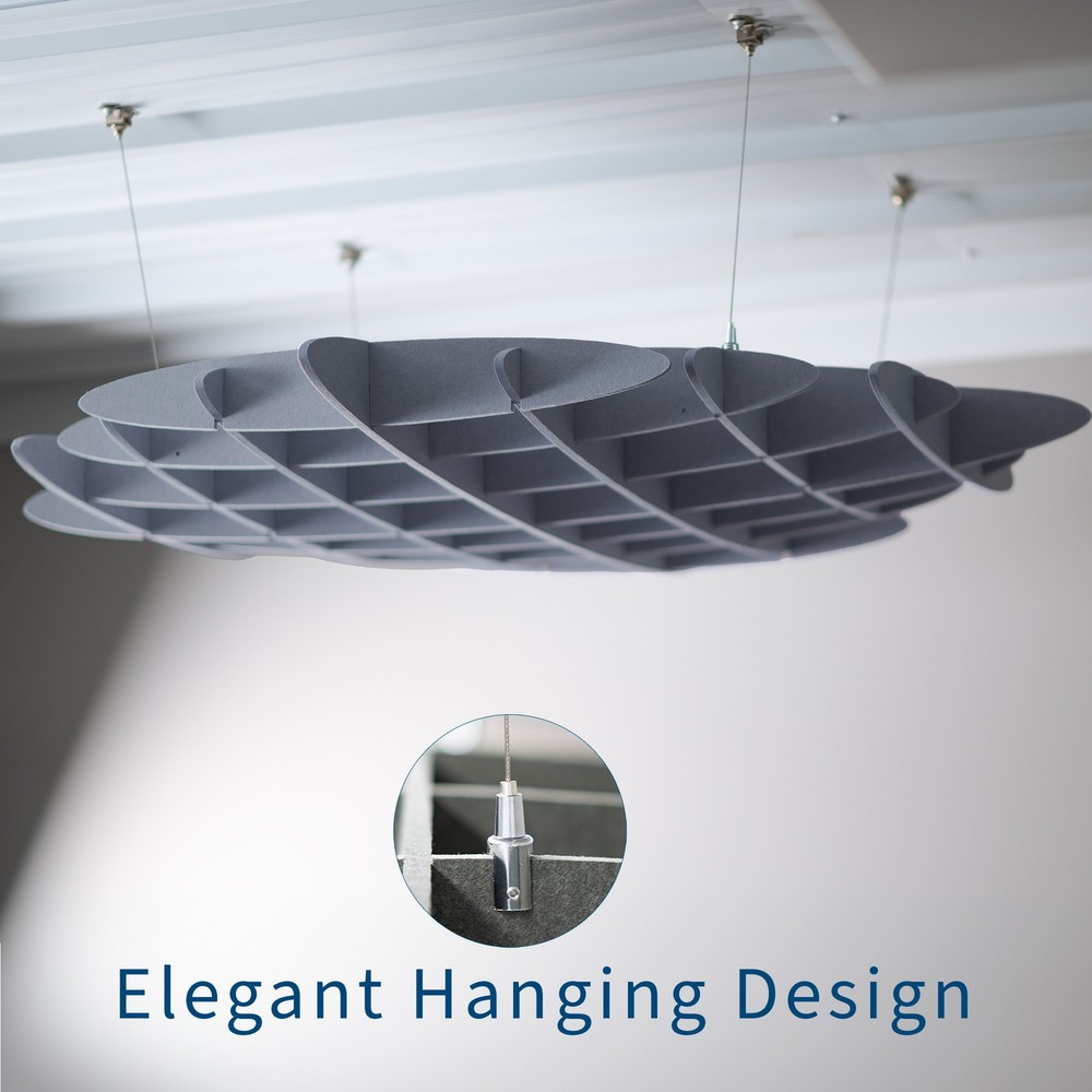 VIVO Dark Gray Acoustic Ceiling Waffle Panel