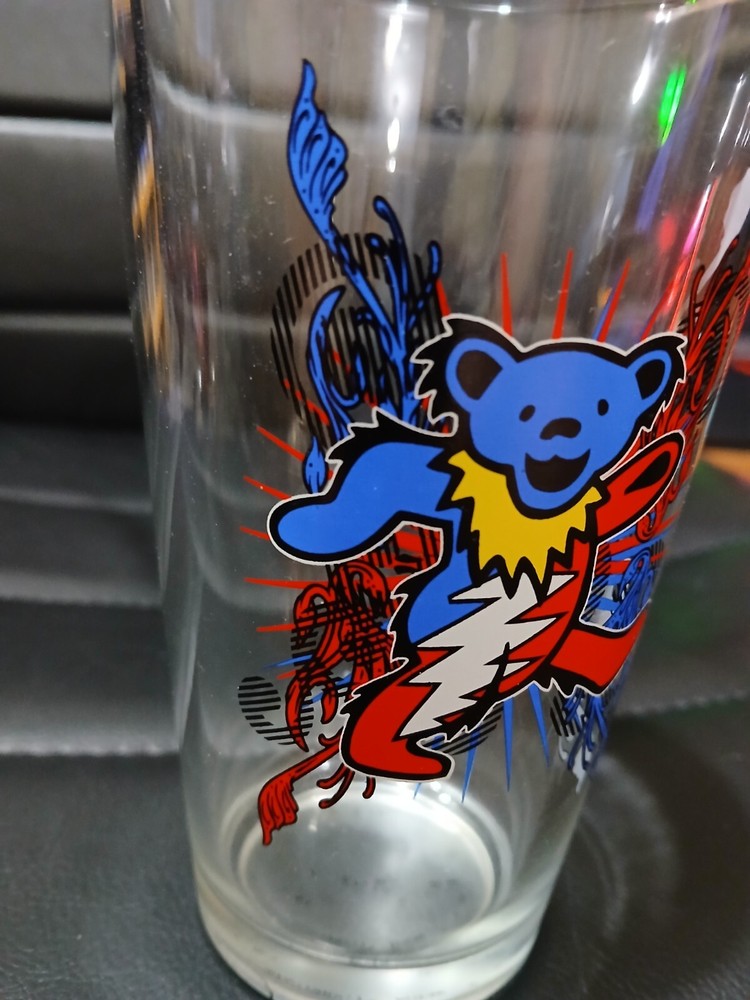 Vintage Grateful Dead Pub Glass Dancing Bear