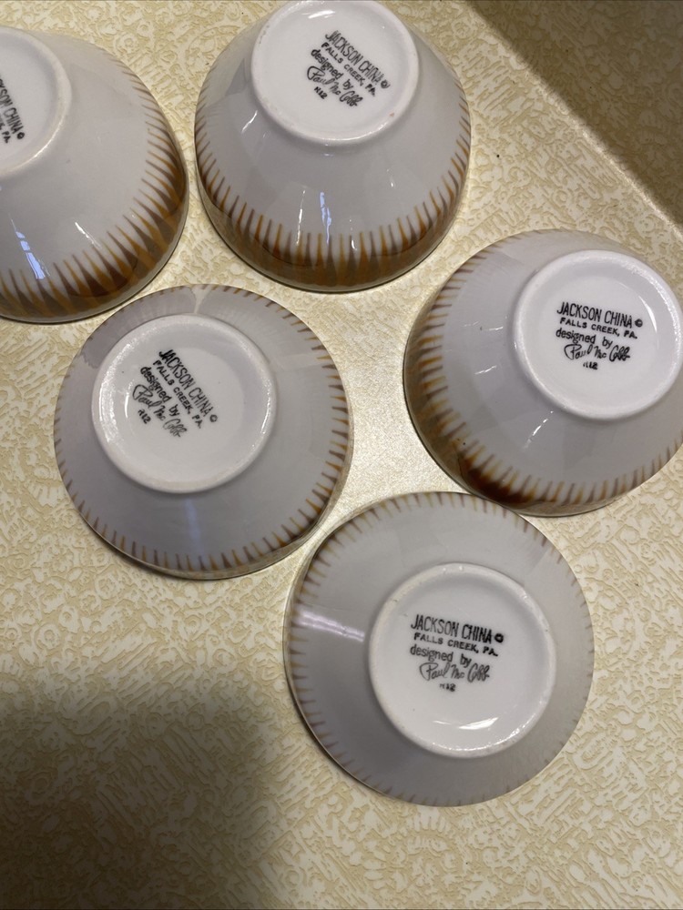 Jackson China Paul McCobb Radiant Pattern, 5 Custard Cups