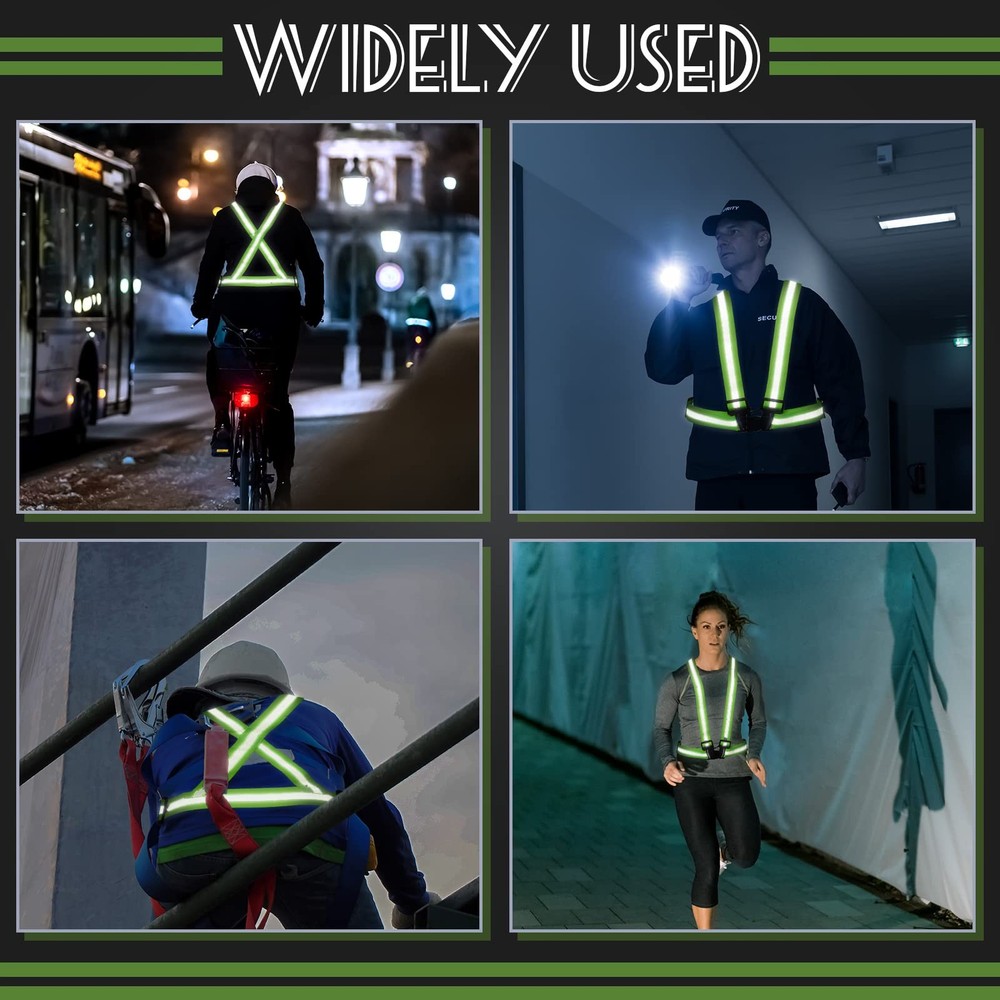 Hercicy 24 Pcs Reflective Running Vest Fluorescent Green