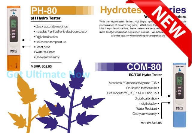 HM Digital PH-80 pH/Temp Meter + COM-80 EC/TDS/Temp Hydro Tester BUNDLE PACK