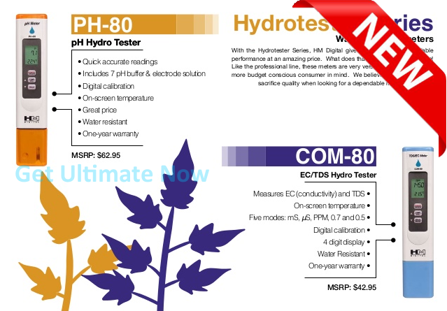HM Digital PH-80 pH/Temp Meter + COM-80 EC/TDS/Temp Hydro Tester BUNDLE PACK