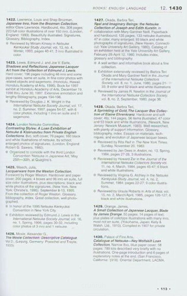 Ultimate Netsuke Bibliography - Annotated Guide to Miniature Japanese Carvings