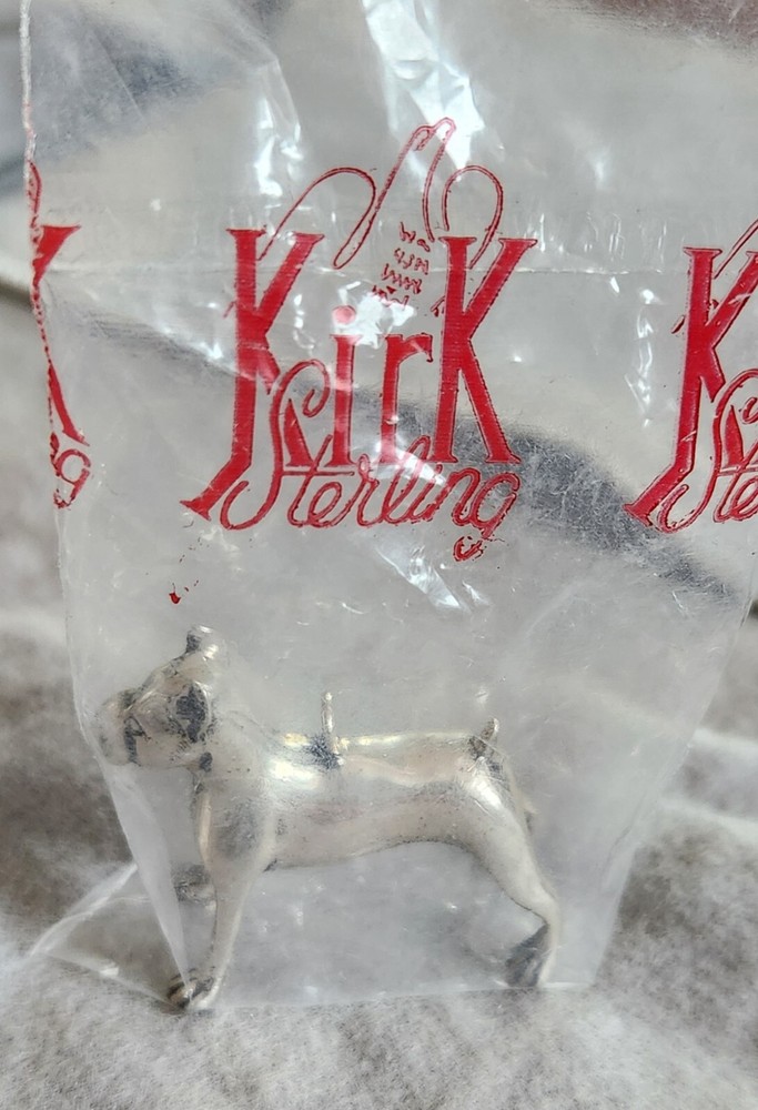 KIRK & SON Solid Cast Sterling Silver Miniature Figurine Boxer with Bale