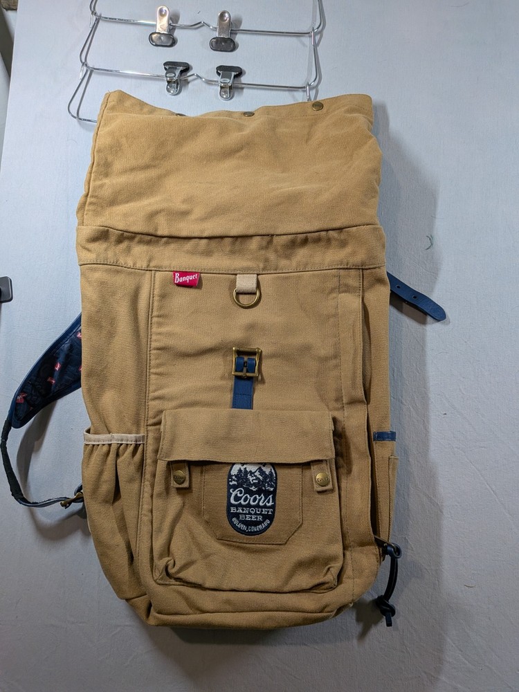 Coors Banquet Promo Backpack Multiple Pockets And Button Up