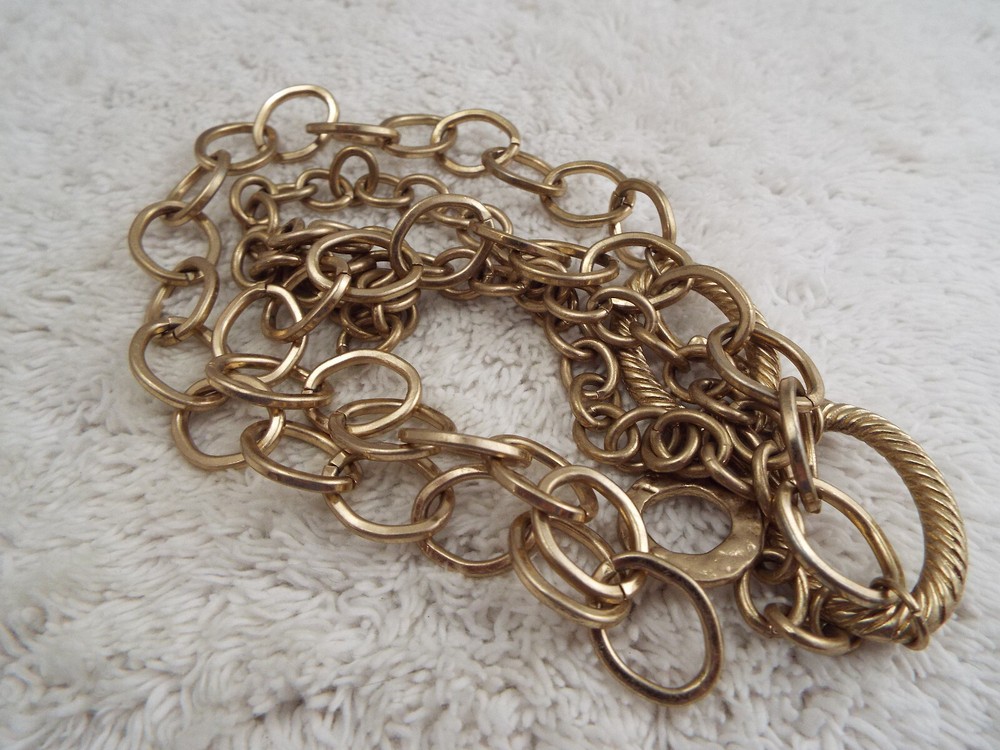 Goldtone Double Chain Necklace (D28)