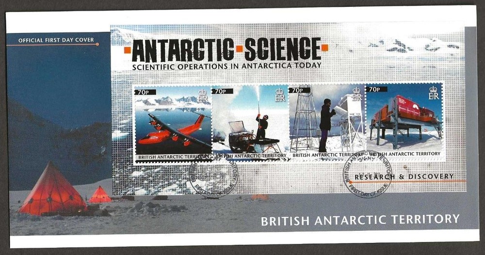 BRITISH ANTARTIC TERRITORY 2011 ANTARTIC SCIENCE MIN SHEET FDC