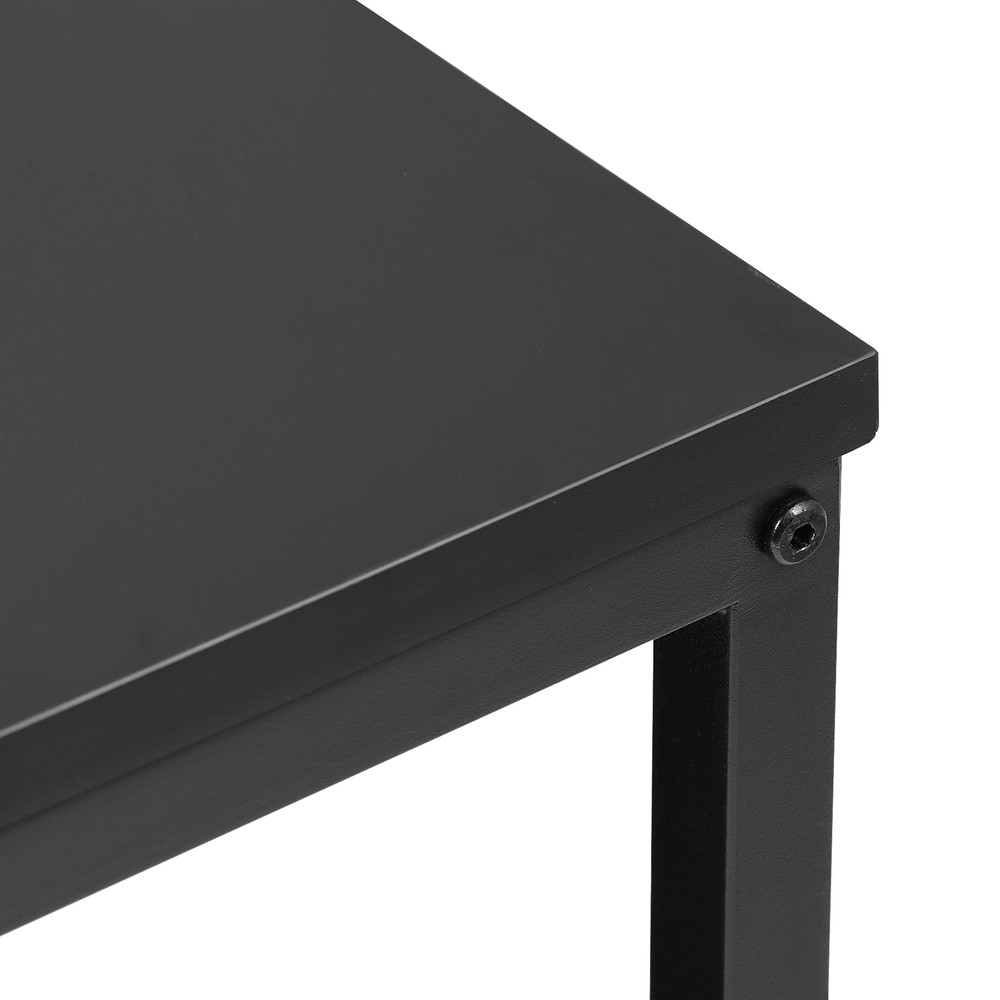 2-Tier Coffee Table Simple Modern Rectangular Center Table for Living Room Black