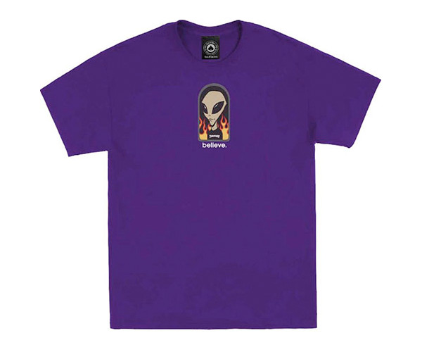 Thrasher x Alien Workshop Skateboards Believe Purple T-Shirt