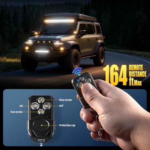 JHE 9-24V Remote Control Switch Kit,Wireless Control ON/Off Strobe Flash Pulse