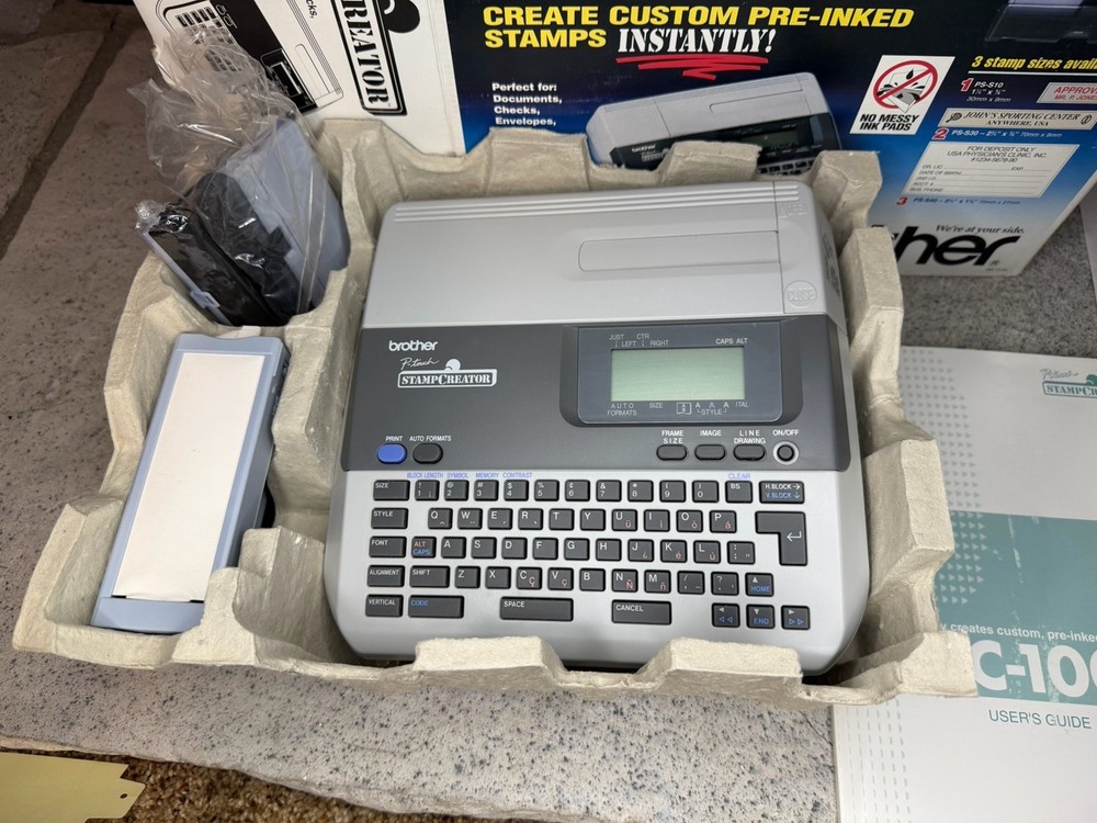 Brother StampCreator SC-100 Electronic Pre-Inked Stamp Maker Complete Box