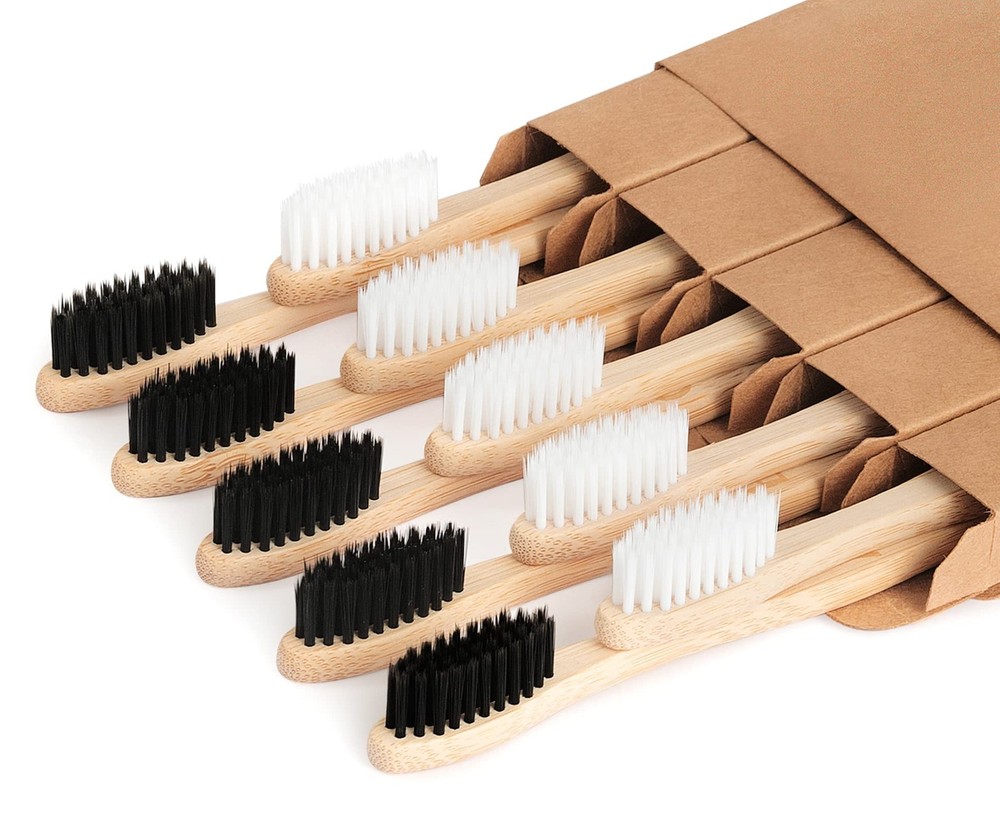 Biodegradable Bamboo Toothbrushes  BPA Free Soft Bristles Compostable