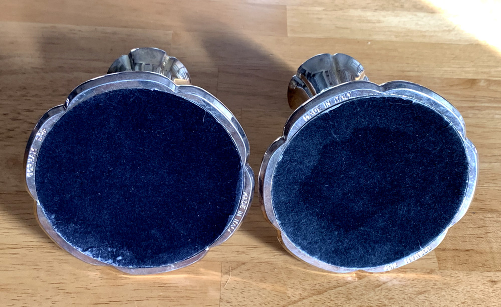 Gorham "Melon Bud" pattern silverplate candlestick set - 4 3/4" tall/4" wide