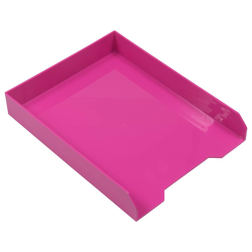 Stackable Paper Trays - Pink - Desktop Document, Letter, & File Organizer Tra...