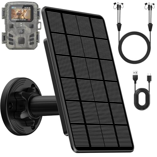 Solar Panel for Trail Camera, Trail Camera Solar Panel with 5000mAh