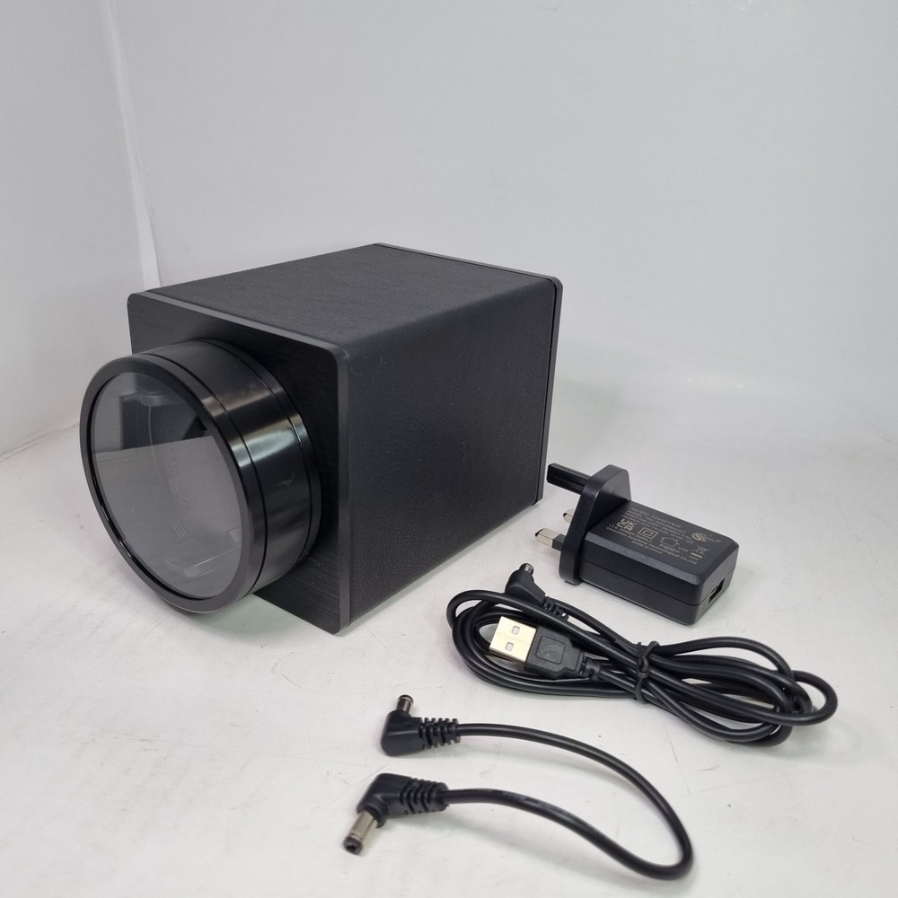 Dukwin Single Automatic Watch Winder Display Storage Case Vegan Leather Black