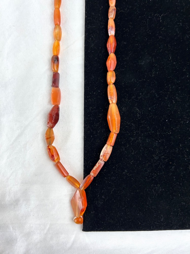 Ancient Bactrian Banded Agate and Carnelian Beads