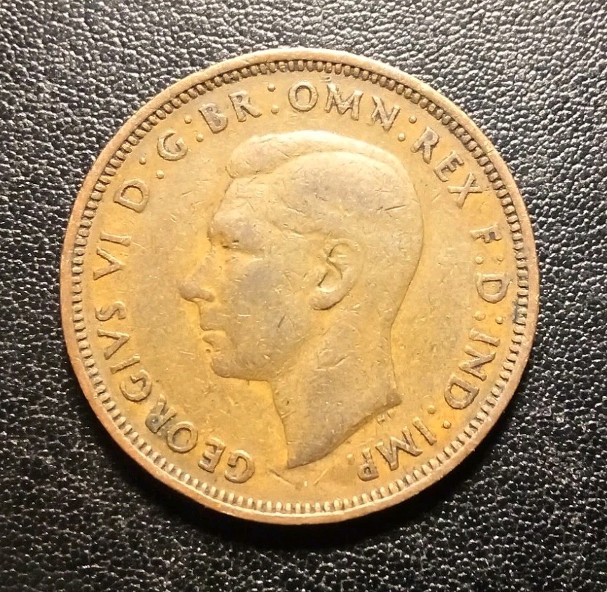 1944 Great Britain Half Penny
