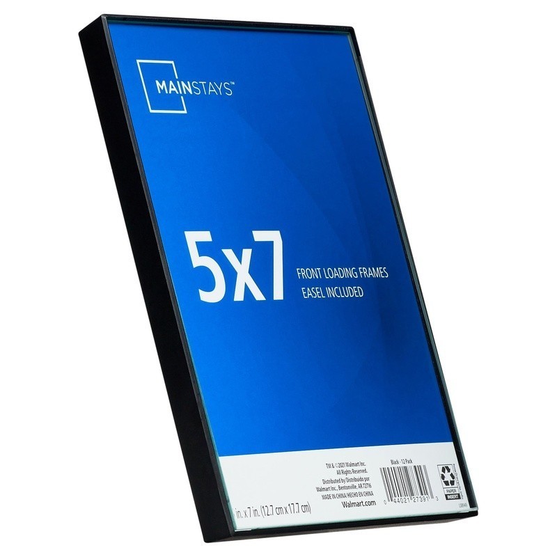 4 Pack 5x7 Front Load Picture Frame Tabletop Wall Display Black Minimalist New