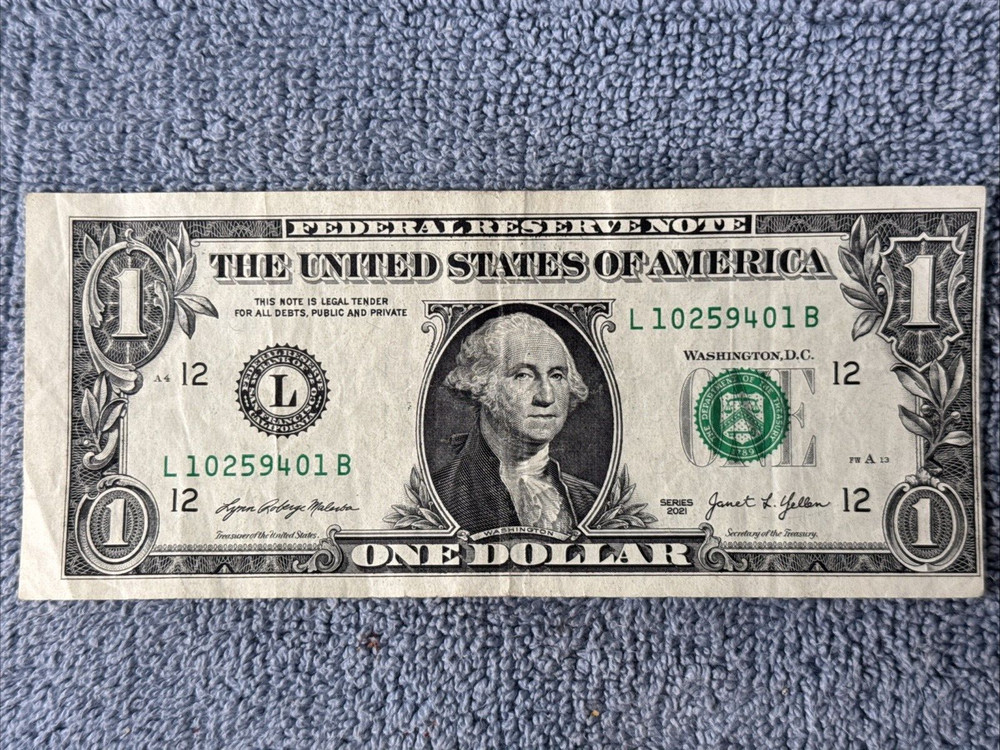 2021 $1 Washington Misprint Note Error