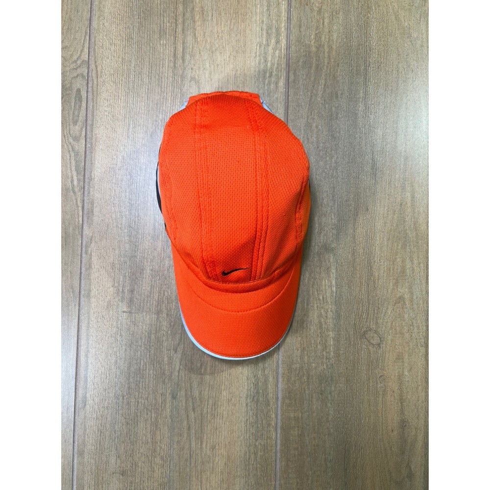 Vintage Nike Hat Cap Strapback Orange Tailwind 7 Panel Reflective Tennis Cycling