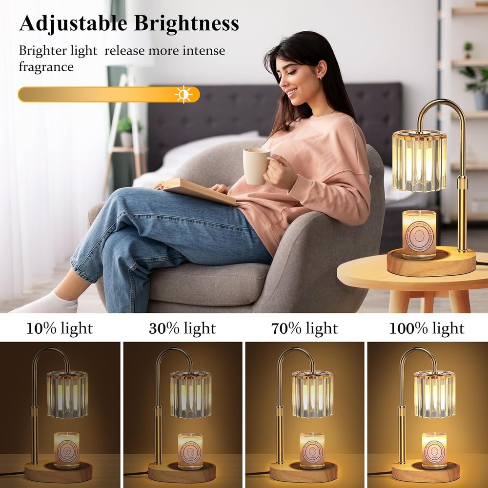 Candle Holding Light with Timer Dimmer, Height Adjustable, with 2 Bulbs