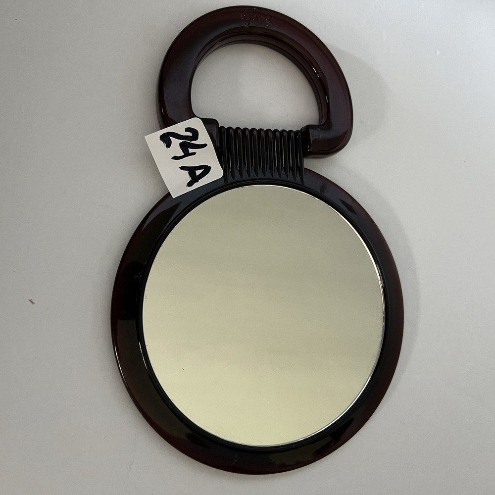 Vintage 2 Sided Table Mirror Brown Plastic Frame