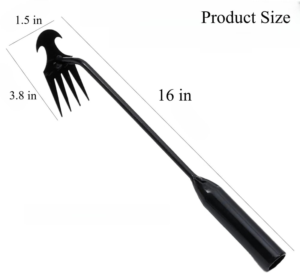 VBQFDPH 2-Pack Weed Puller Tool, 16-Inch Long Handle with 4 Prongs, Manual We...