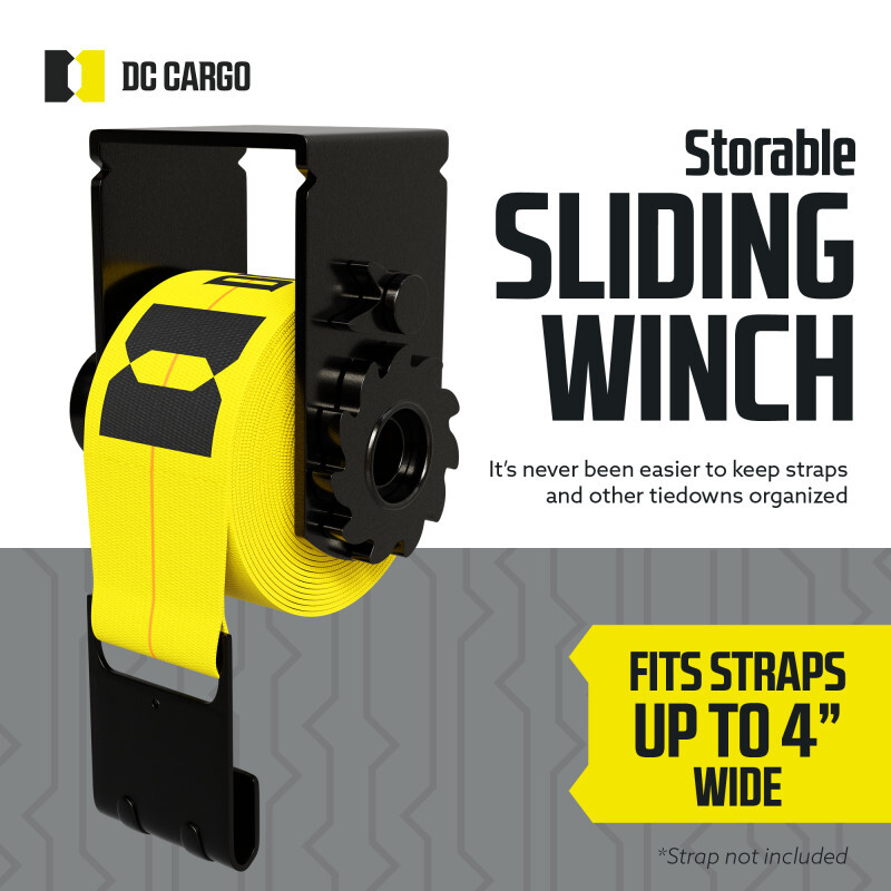 DC Cargo Flatbed Sliding Winch, Storable, 4-pack