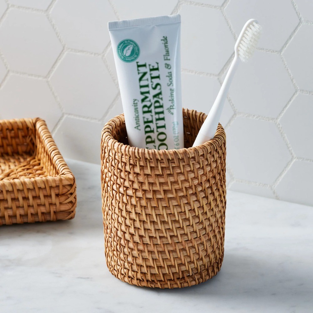 Natural Rattan Toothbrush Holder