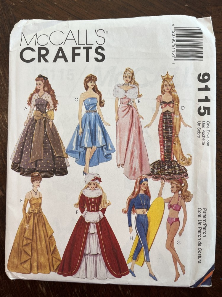 McCall's 9115 UNCUT Sewing Pattern, Clothes for 11 1/2" Dolls