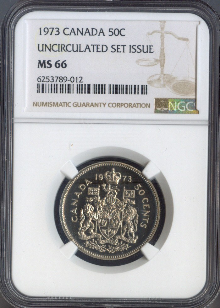 1973 Canada 50 Cents 50C NGC MS66 - Quality